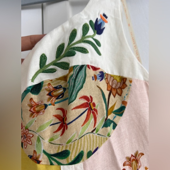 Farm Rio Delicate Floral Stripes Maxi Dress M - Picture 10 of 16